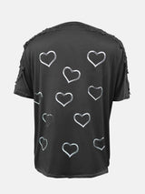 Full Size Lace Detail Heart Round Neck Short Sleeve Top - Trendsi - Flyclothing LLC