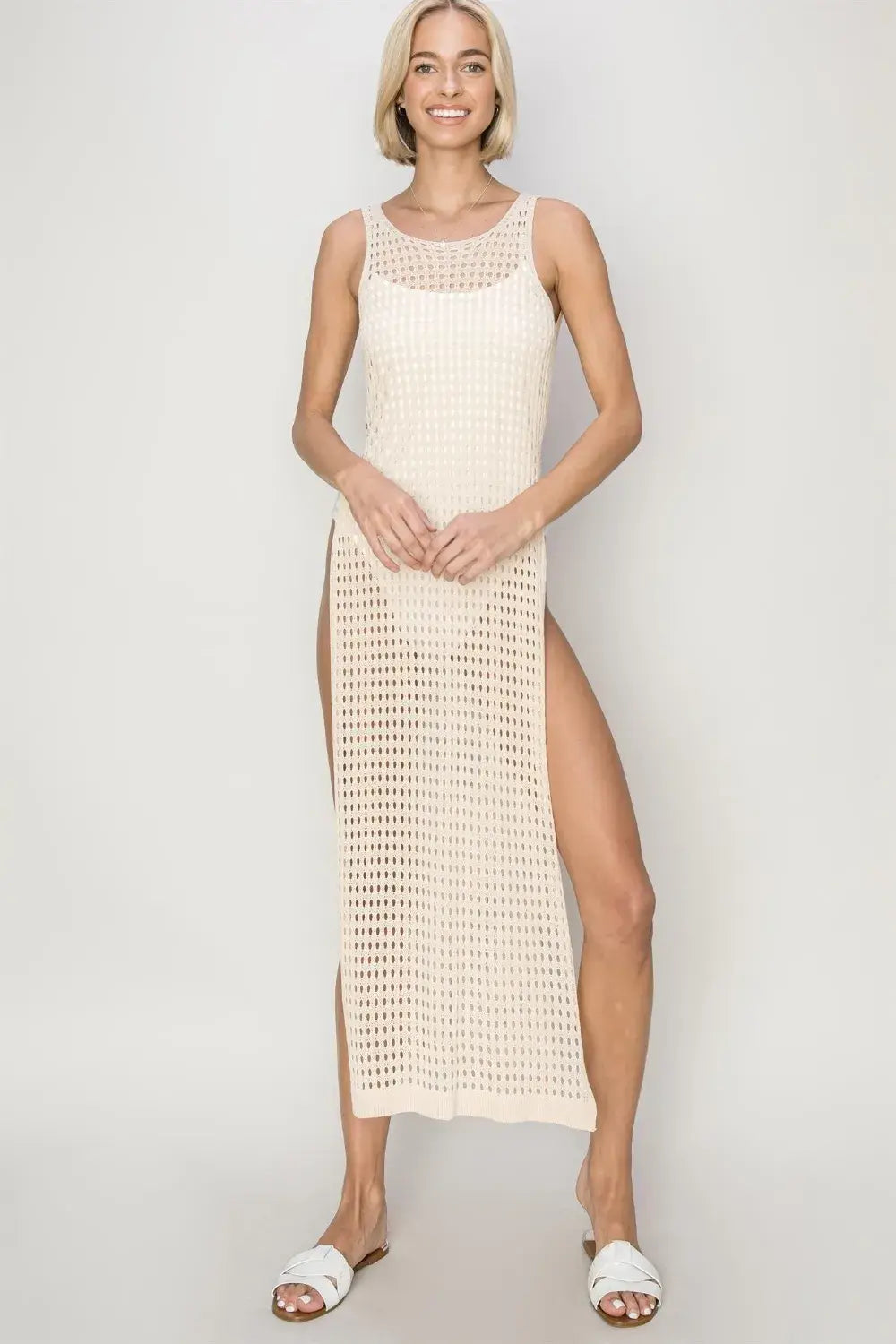 HYFVE Crochet Backless Cover Up Dress - Trendsi - Flyclothing LLC