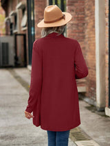 Open Front Long Sleeve Cardigan - Trendsi - Flyclothing LLC