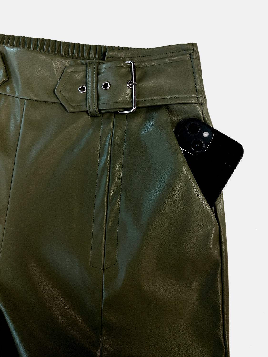 Half Elastic Waist Wide Leg Pants - Trendsi - Flyclothing LLC