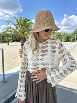 Crochet Long Sleeve Knit Cover Up - Trendsi - Flyclothing LLC