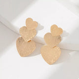 Golden Heart Dangle Earrings - Trendsi - Flyclothing LLC