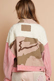 POL Corduroy Jacquard Patchwork Button Up Jacket - Trendsi