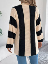 Color Block Button-Up Cardigan - Trendsi - Flyclothing LLC