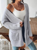 Open Front Long Sleeve Cardigan - Trendsi