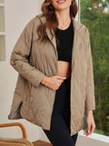 Slit Snap Down Long Sleeve Hooded Jacket - Trendsi - Flyclothing LLC