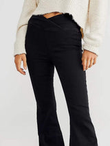 Asymmetric Waist Flare Jeans - Trendsi - Flyclothing LLC