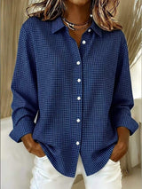 Full Size Plaid Button Up Long Sleeve Shirt Plus Size - Trendsi - Flyclothing LLC