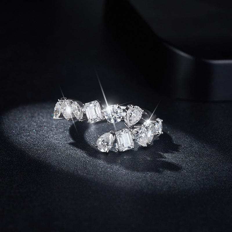2.6 Carat Moissanite 925 Sterling Silver Bypass Ring - Trendsi - Flyclothing LLC