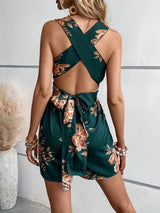 Crisscross Back Printed Romper - Trendsi - Flyclothing LLC