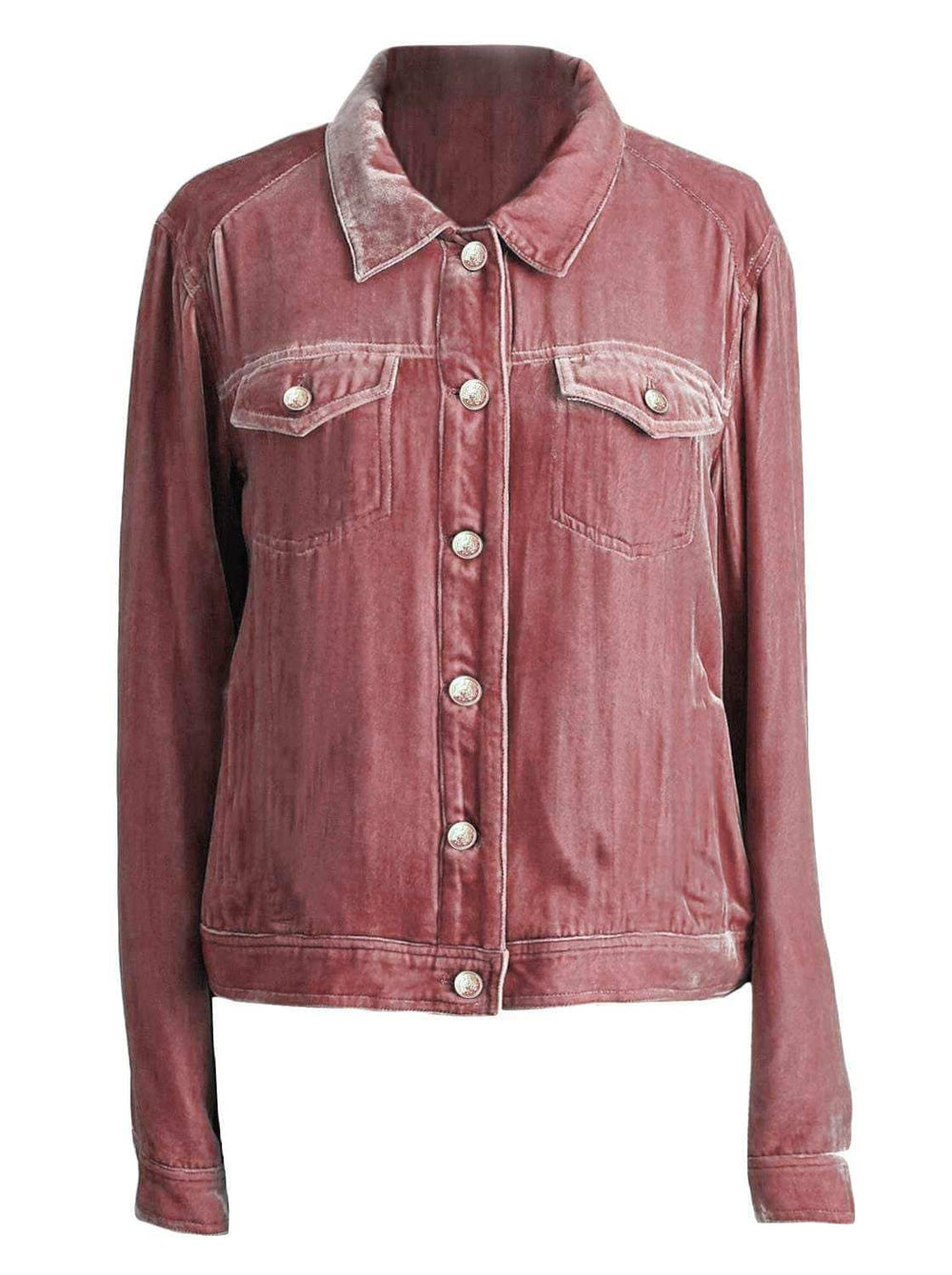 Button Up Long Sleeve Jacket with Chest Pockets - Trendsi - Flyclothing LLC