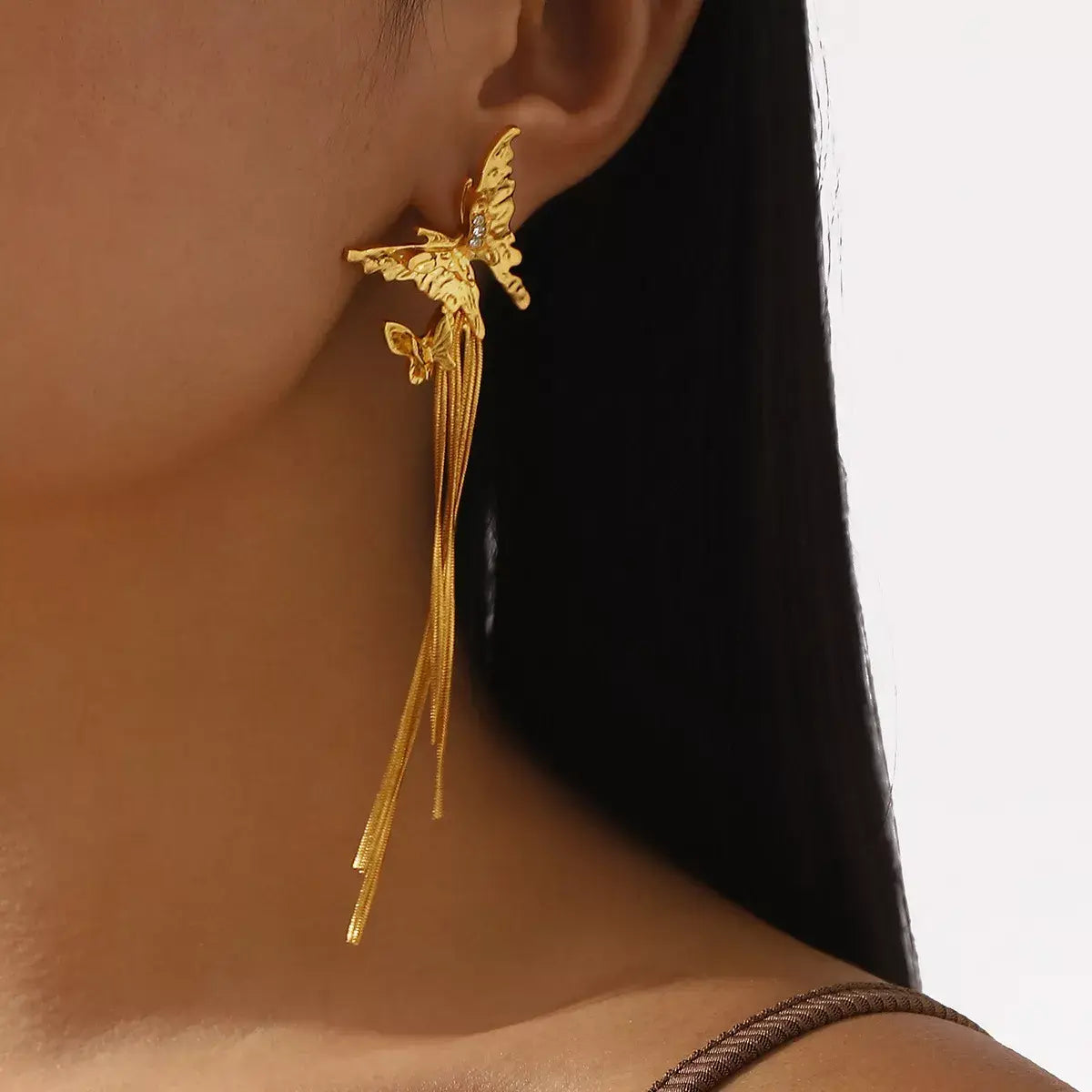 Butterfly Fringe Dangle Earrings - Trendsi - Flyclothing LLC
