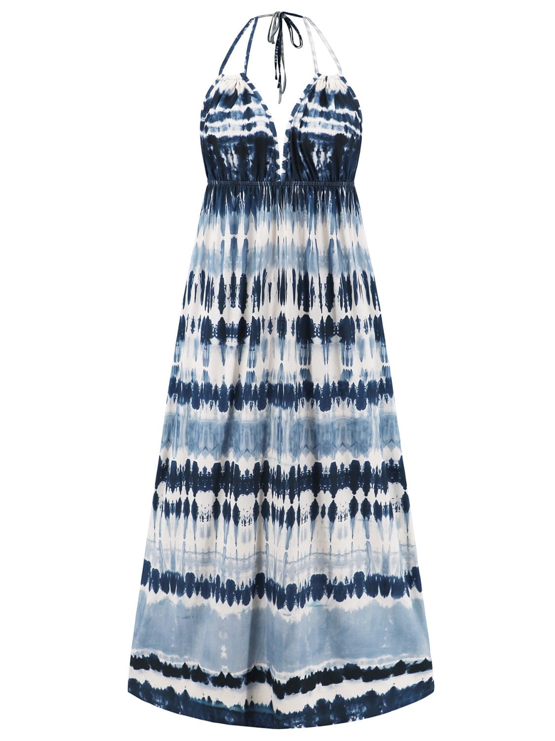 Tie-Dye Halter Neck Sleeveless Dress Trendsi