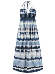 Tie-Dye Halter Neck Sleeveless Dress Trendsi
