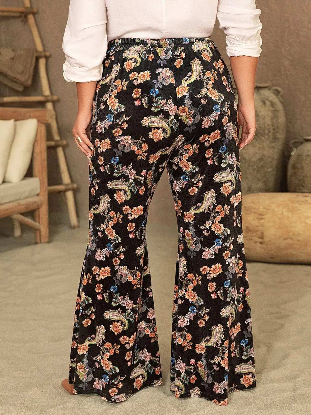 Plus Size Wide Leg Printed Pants - Trendsi - Flyclothing LLC