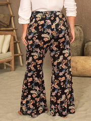 Plus Size Wide Leg Printed Pants - Trendsi