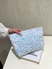 Sequin Clutch with Zipper - Trendsi