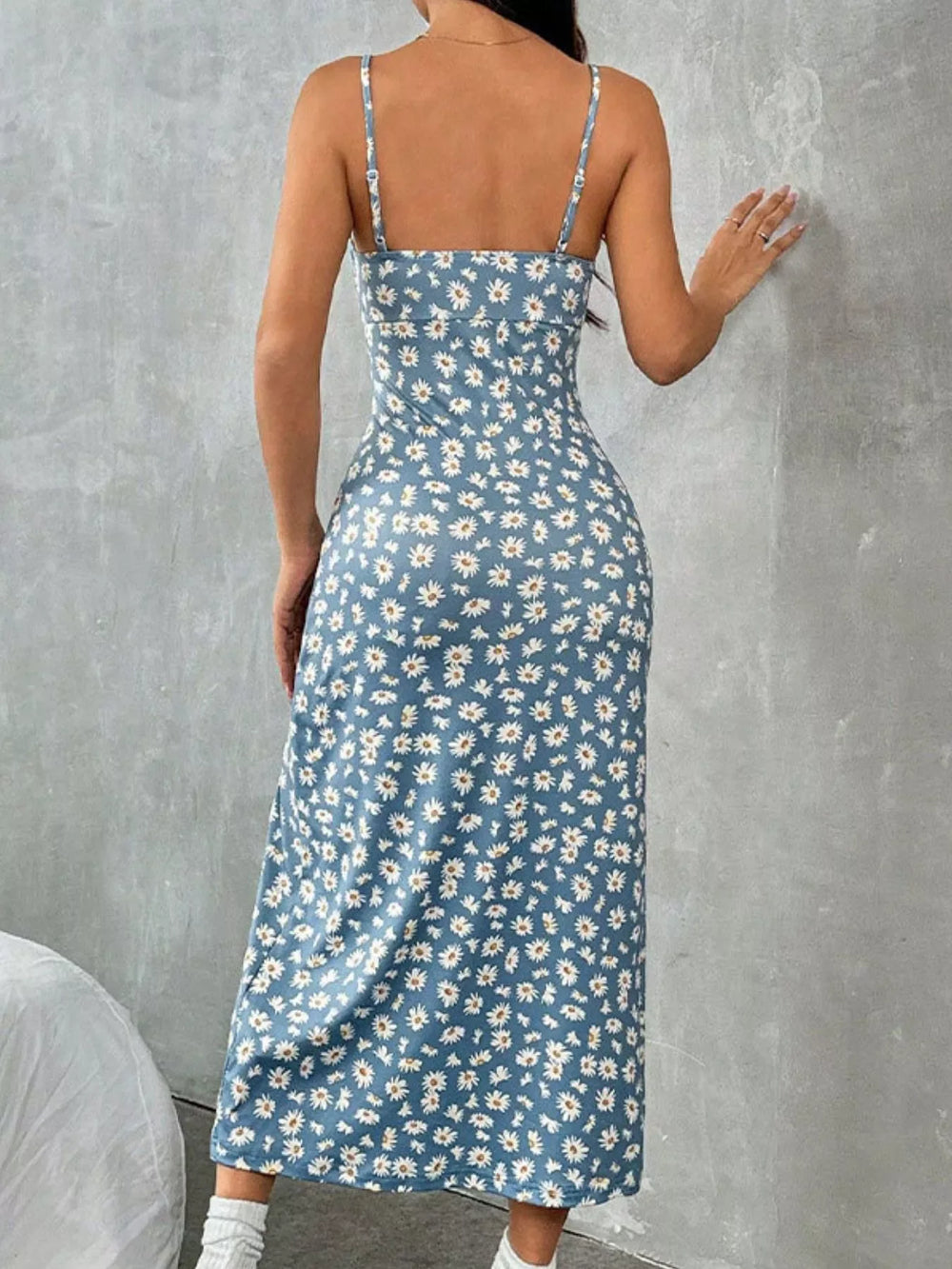 Floral Print High Slit Cami Dress - Trendsi - Flyclothing LLC