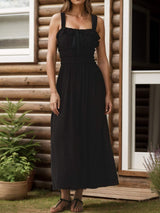 Frill Square Neck Wide Strap Dress - Trendsi - Flyclothing LLC