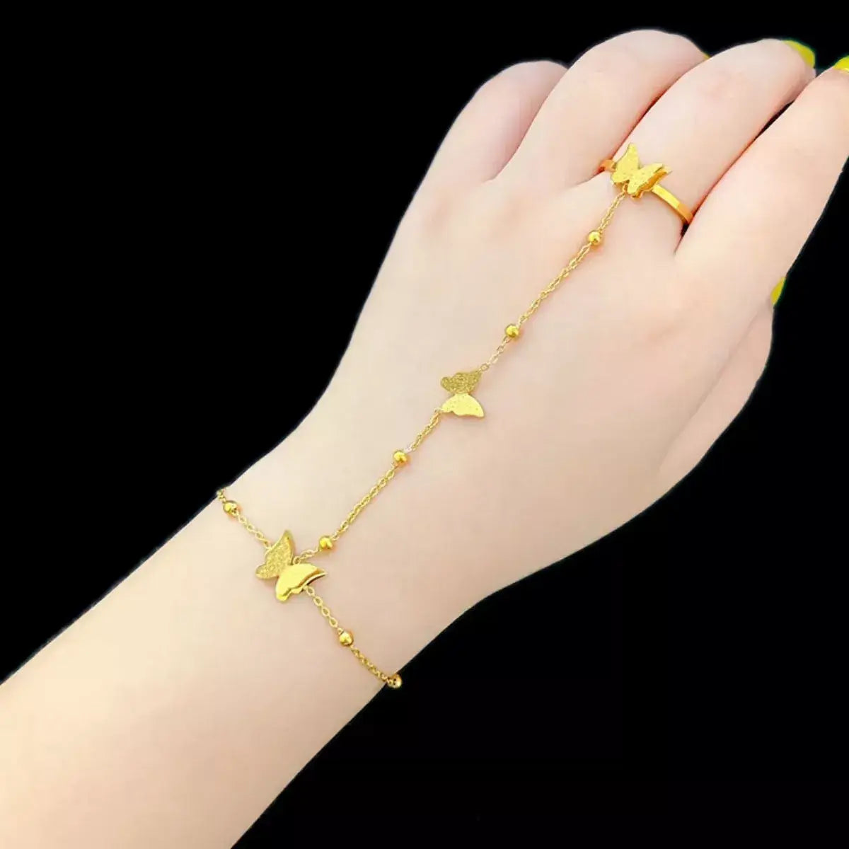Butterfly Charm Finger Bracelet - Trendsi - Flyclothing LLC