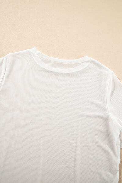 V-Neck Cami and Round Neck Short Sleeve Cover Up Set - Trendsi - Flyclothing LLC