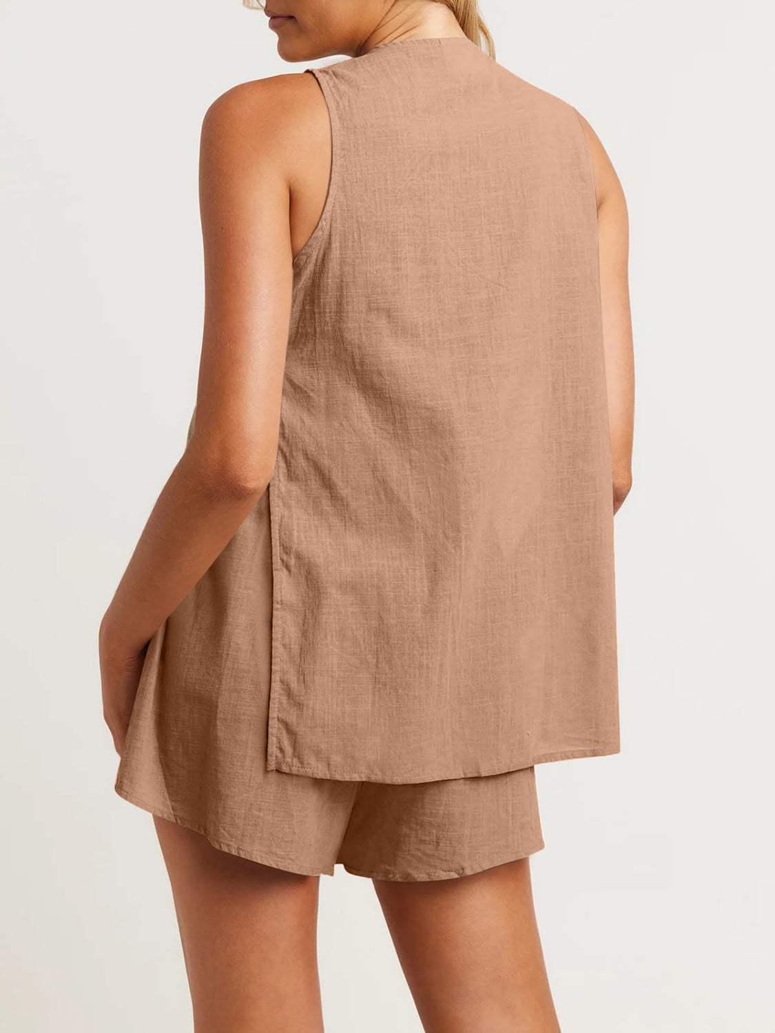 Full Size Button Up Top and Shorts Set - Trendsi - Flyclothing LLC