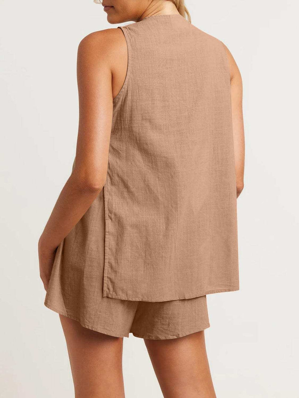 Full Size Button Up Top and Shorts Set - Trendsi - Flyclothing LLC