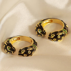 Inlaid Zircon Oil Drip Open Ring - Trendsi