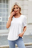 Round Neck Short Sleeve T-Shirt - Trendsi - Flyclothing LLC