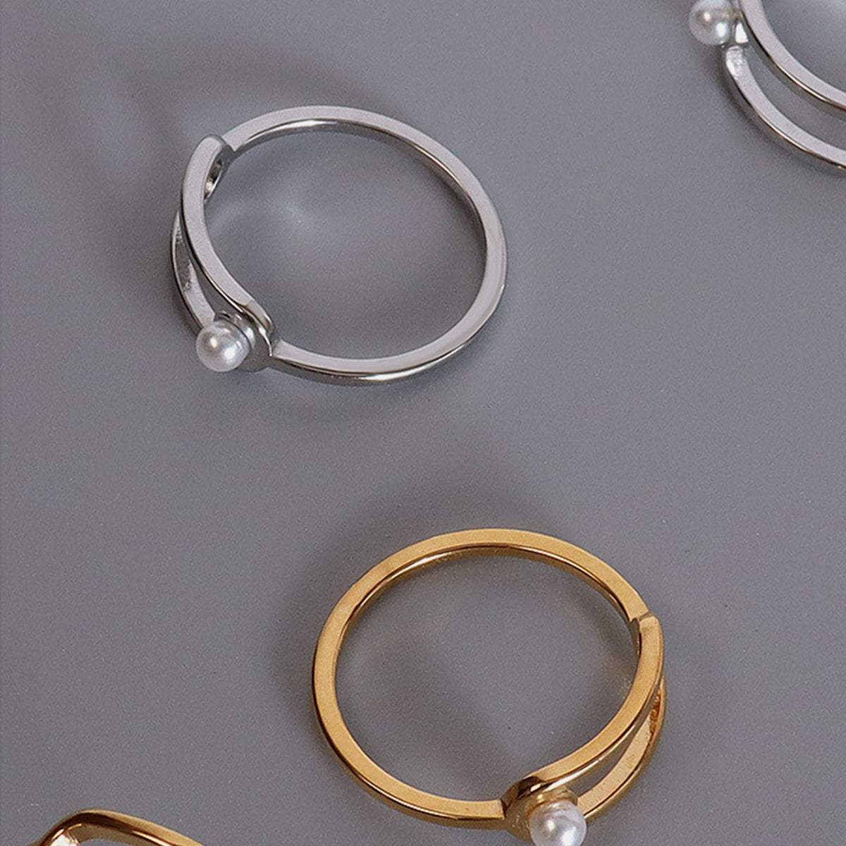 Synthetic Pearl Titanium Steel Ring - Trendsi - Flyclothing LLC