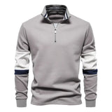 Men's Color Block Long Sleeve Polo - Trendsi - Flyclothing LLC