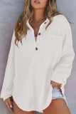 Half Button Long Sleeve Sweatshirt - Trendsi - Flyclothing LLC