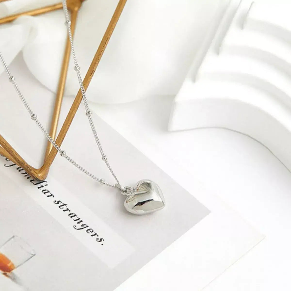 925 Sterling Silver Heart Necklace - Trendsi - Flyclothing LLC