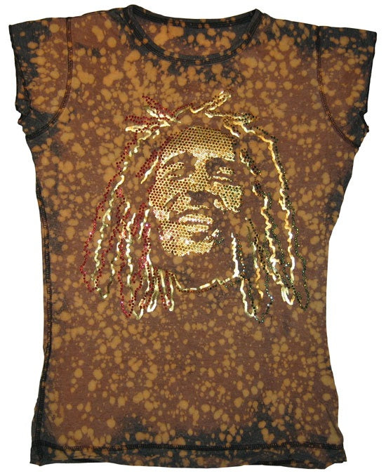 Bob Marley All Over Studded Foiled Tee - Bob Marley - Flyclothing LLC