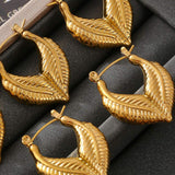Titanium Steel Leaf Shape Earrings - Trendsi - Flyclothing LLC