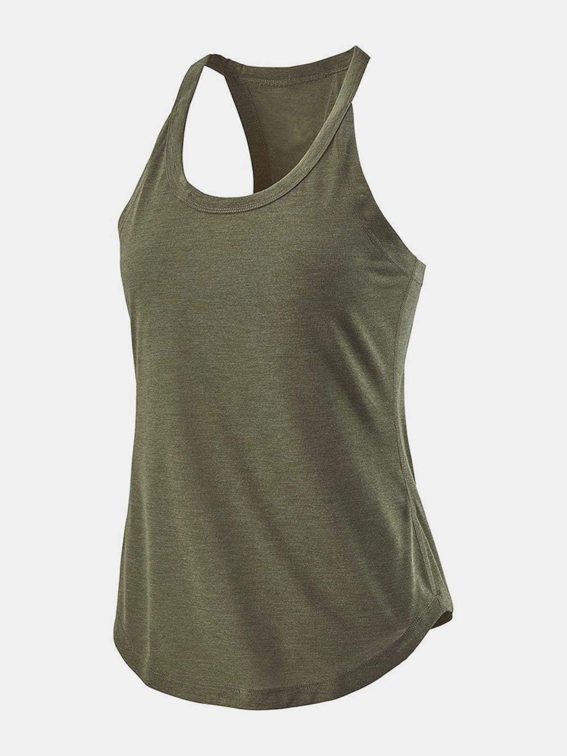 Scoop Neck Active Tank - Trendsi - Flyclothing LLC