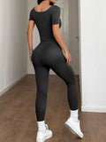 Short Sleeve Top and Leggings Set - Trendsi - Flyclothing LLC
