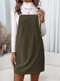 Corduroy Overall Mini Dress with Adjustable Straps - Trendsi - Flyclothing LLC