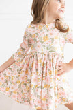 Pretty Peachy 3/4 Sleeve Pocket Twirl Dress - Mila & Rose ® - Flyclothing LLC