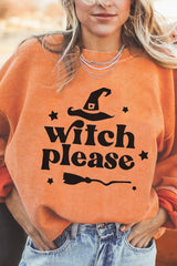 WITCH PLEASE Graphic Dropped Shoulder Sweatshirt - Trendsi - Flyclothing LLC