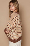 POL Star Patch Stripe Round Neck Sweater - Trendsi - Flyclothing LLC