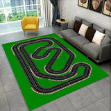 Fun Racing Track Flannel Floor Mat Non-Slip Home Decor Rug For Kids Rooms And Play Areas