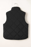 Snap Down Texture Vest Coat with Pockets - Trendsi - Flyclothing LLC