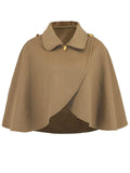 Collared Neck Cropped Cape - Trendsi - Flyclothing LLC