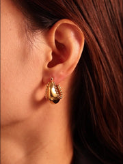 18K Gold-Plated Stainless Steel Huggie Earrings - Trendsi