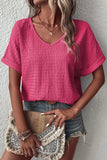 V-Neck Short Sleeve Blouse - Trendsi - Flyclothing LLC