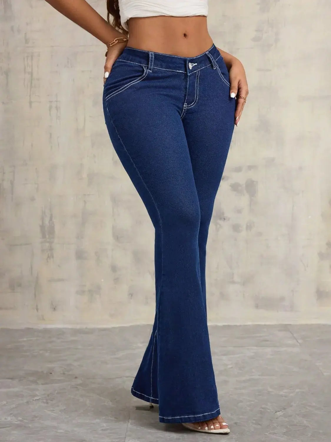Flare Jeans with Pockets - Trendsi - Flyclothing LLC