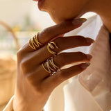 Two-Tone Open Ring - Trendsi - Flyclothing LLC