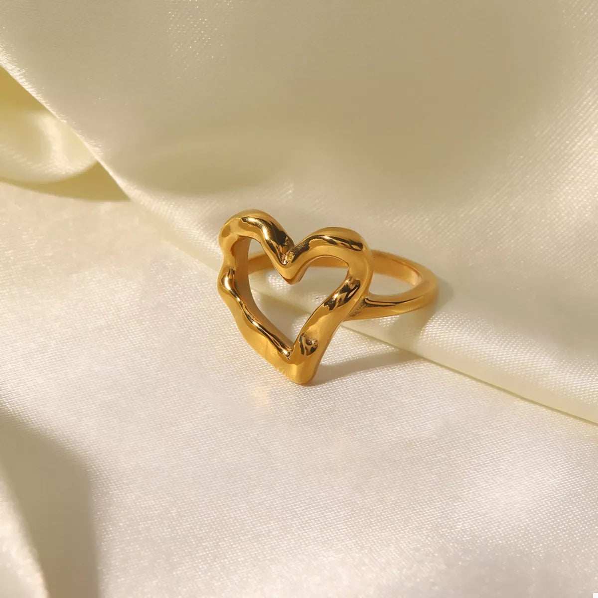 18K Gold-Plated Heart Ring - Trendsi - Flyclothing LLC