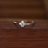 925 Sterling Silver Four-Leaf Clover Ring - Trendsi - Flyclothing LLC